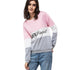 Women's Active Sweatshirt - Color Block / Letter Print Red M / Fall - menochic